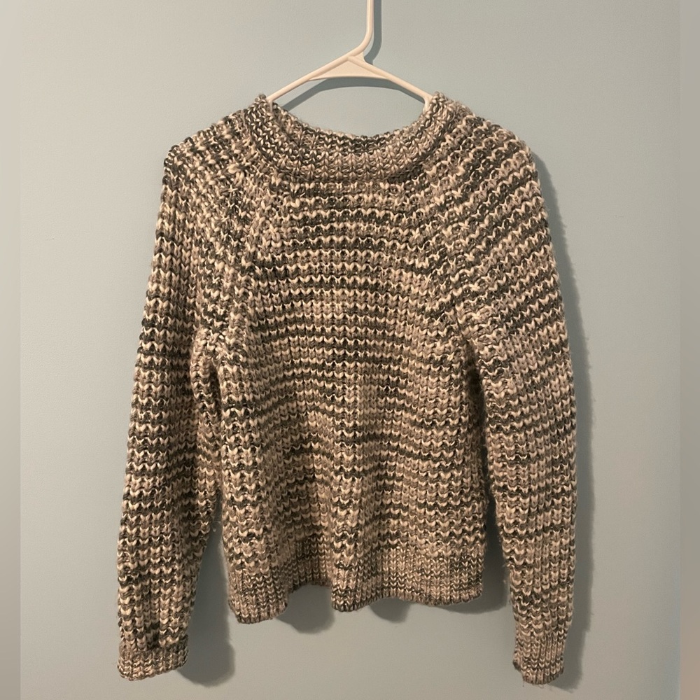 GAP Chunky Neutral Grey Mark Wool Blend Sweater